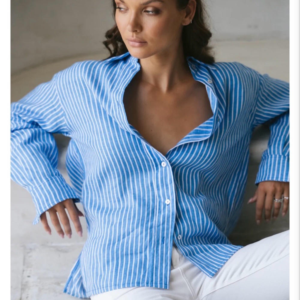 LJC Designs Charlie Linen Shirt XS NWT